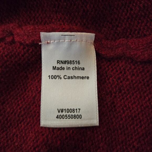 100% Cashmere Brick Red Cowl Neck Sweater Size XS/4 Fall Winter Knit Classic - Picture 13 of 14